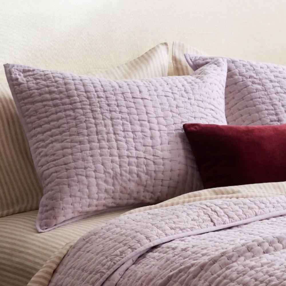 QUINCE *Standard* Orchid European Linen Cotton Stitch Sham
